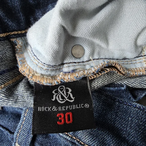 Rock & Republic Stella Straight Leg Blue Denim Jeans Size 30 - Picture 10 of 13